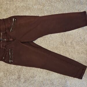 TORRID Burgandy Wine Zipper Jeggings Sz 20R